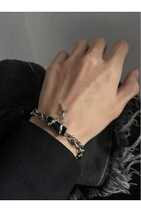دستبند استیل (فولاد) مشکی تیتانیوم MK AKSESUAR - کد 892667169