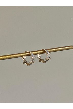 گوشواره جواهر طلائی زیرکن Serenity Atelier - کد 890299032