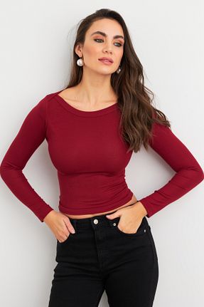 بلوز زرشکی زنانه ساده Cool & Sexy - کد 890758664