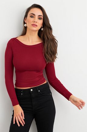بلوز زرشکی زنانه ساده Cool & Sexy - کد 890758664