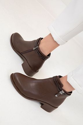 بوت / نیم بوت قهوه ای زنانه چرم مصنوعی SOHO - کد 889696497