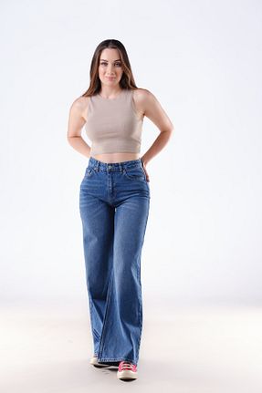 شلوار جین آبی زنانه پاچه گشاد Novita - کد 888354149