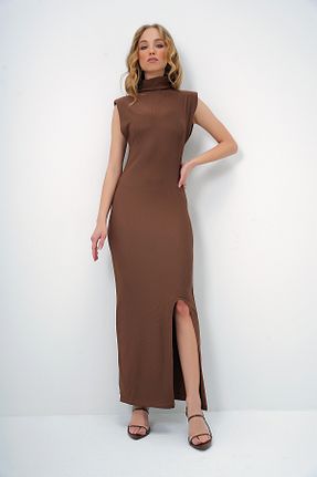 لباس قهوه ای زنانه بافتنی Trend Alaçatı Stili - کد 891517575