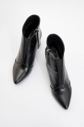 بوت / نیم بوت مشکی زنانه چرم خالص luvishoes - کد 51944189