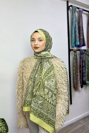 شال سبز زنانه پنبه ای hkpolo - کد 892571850