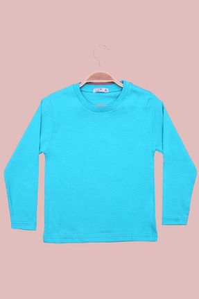 سوئیشرت فیروزه ای بچه گانه ساده FYK KİDS - کد 773500225