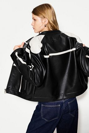 کاپشن مشکی زنانه پلی اورتان Bershka - کد 892679713