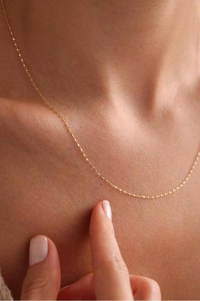 گردنبند طلا رنگی زنانه 14 عیار Tufanlar Kuyumculuk - کد 841284485