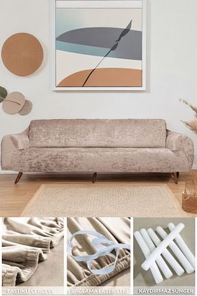 کاور مبل قهوه ای مخمل BTF HOME - کد 809911406