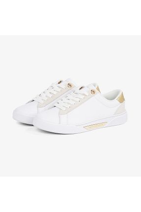 کفش اسنیکر طلائی زنانه بند دار Tommy Hilfiger - کد 882190103