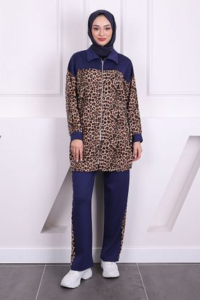 ست بالاتنه و پائین تنه حجاب سرمه ای زنانه رگولار İmajButik - کد 892718209