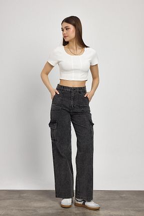 شلوار جین طوسی زنانه پاچه لوله تفنگی Rays - کد 894079499