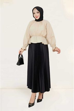 پیراهن حجاب بژ زنانه رگولار CNG MODA - کد 892725818