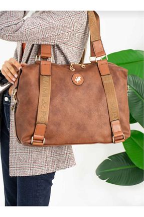 کیف دوشی قهوه ای زنانه چرم مصنوعی eflanmoda - کد 892735402
