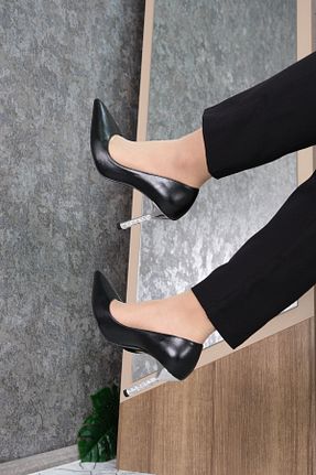 کفش پاشنه بلند کلاسیک مشکی زنانه چرم خالص Milano - کد 892773379