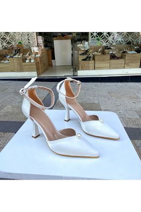 کفش پاشنه بلند کلاسیک نباتی زنانه ساتن Gloriys Ayakkabı & Çanta - کد 892778628