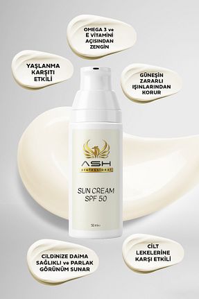 کرم ضد آفتاب صورت SPF 50 + Ash professional - کد 866302271