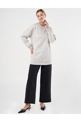 سوئیشرت حجاب طوسی زنانه بافتنی KYR - کد 892794466