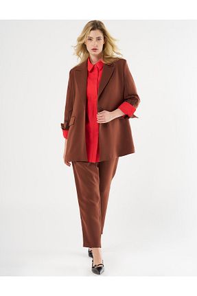 ست بالاتنه و پائین تنه حجاب قهوه ای زنانه رگولار Kayra - کد 892794431