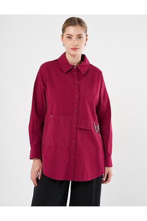 پیراهن حجاب زرشکی زنانه رگولار Kayra - کد 893543747