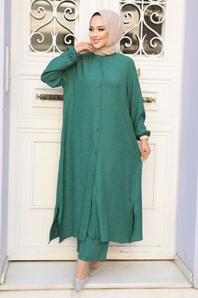ست بالاتنه و پائین تنه حجاب سبز زنانه رگولار Neva Style - کد 834056882