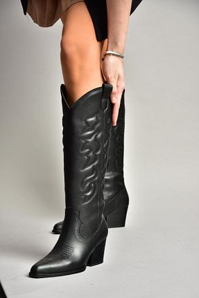چکمه مشکی زنانه چرم مصنوعی Fox Shoes - کد 880198426