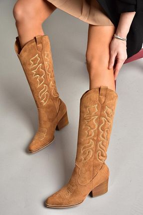 چکمه قهوه ای زنانه چرم مصنوعی Fox Shoes - کد 880198435