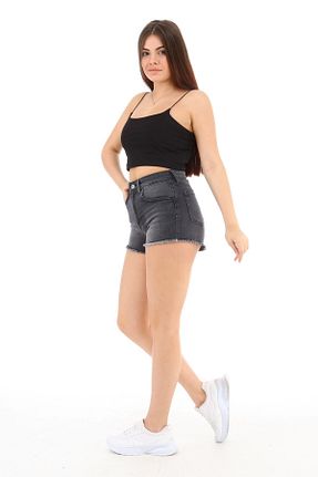شلوارک و برمودا طوسی زنانه فاق بلند CEDY DENIM - کد 282453115