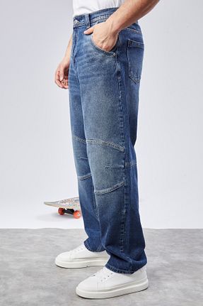 شلوار جین آبی مردانه پاچه پهن CEDY DENIM - کد 882809913