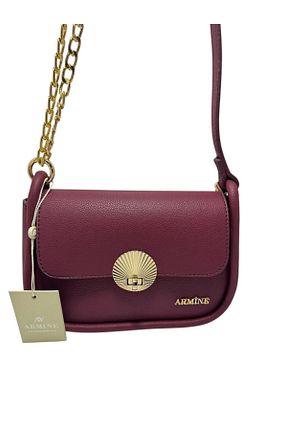 کیف دوشی زرشکی زنانه چرم خالص Armine - کد 892848896