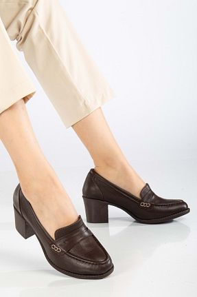 کفش کلاسیک قهوه ای زنانه چرم خالص ANALİN SHOES - کد 892842195