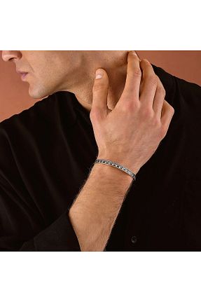 دستبند نقره مردانه 925 عیار ipek silver - کد 892857132