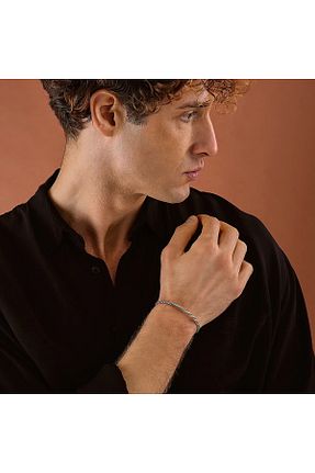 دستبند نقره مردانه 925 عیار ipek silver - کد 892857062