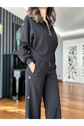 ست بالاتنه و پائین تنه مشکی زنانه بافتنی Atelier Derin - کد 892858891
