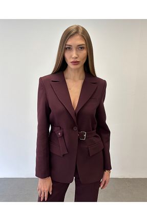 ست بالاتنه و پائین تنه زرشکی زنانه بافتنی ossons - کد 892854101