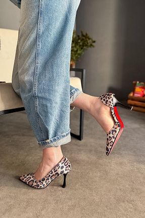 کفش استایلیتو قهوه ای پاشنه نازک SHOEBELLAS - کد 894346787