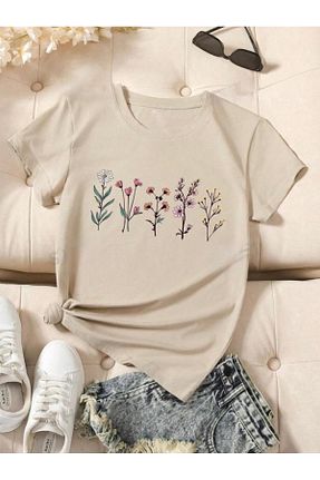 تیشرت بژ زنانه اورسایز Medinenur - کد 892903363