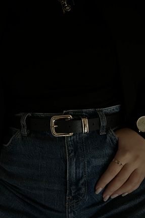 کمربند مشکی زنانه چرم مصنوعی keisy - کد 892452834