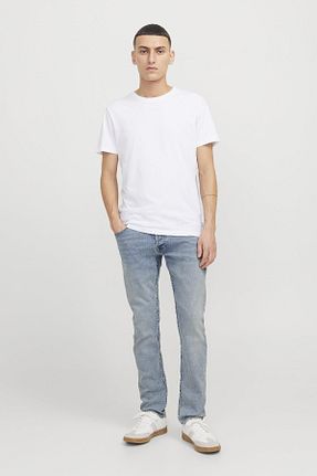 شلوار جین آبی مردانه پاچه تنگ Jack & Jones - کد 892912037