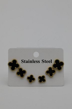 گوشواره استیل (فولاد) مشکی زنانه استیل ضد زنگ Inure Jewelry - کد 892943683