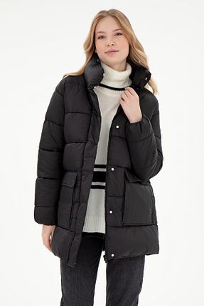 پالتو پشمی مشکی زنانه Fitted U.S. Polo Assn. - کد 855703306