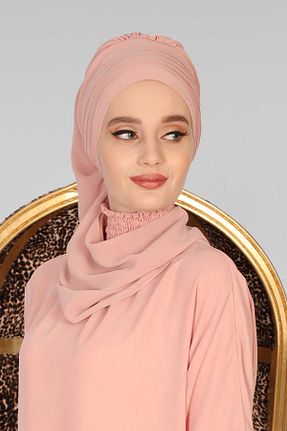 شال صورتی زنانه شیفون Aisha