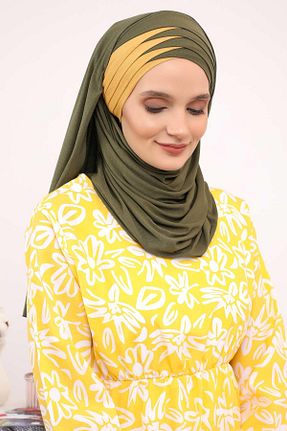 شال خاکی زنانه ویسکون Aisha