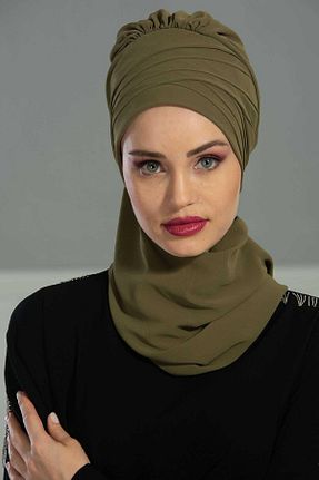 شال خاکی زنانه شیفون Aisha