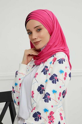 شال صورتی زنانه ویسکون Aisha