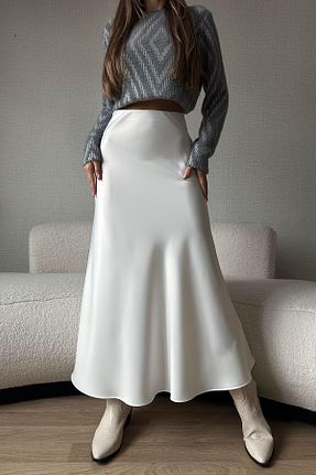 دامن سفید زنانه ساتن Moda cameo - کد 893060866