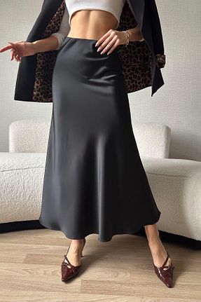 دامن مشکی زنانه ساتن Moda cameo - کد 893060664