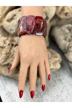 دستبند جواهر قرمز زنانه SEDEF TAKI - کد 893094794