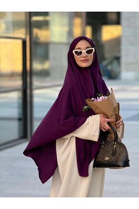 روسری بنفش پلی استر Ahivera - کد 894766505