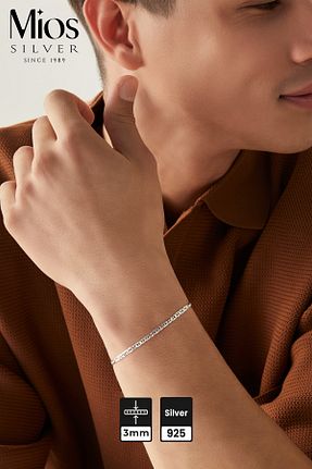 دستبند نقره مردانه 925 عیار Mios Silver - کد 893110541